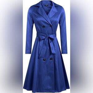 Zeagoo Women's Trench Coats Double-Breasted Long Coat with Belt